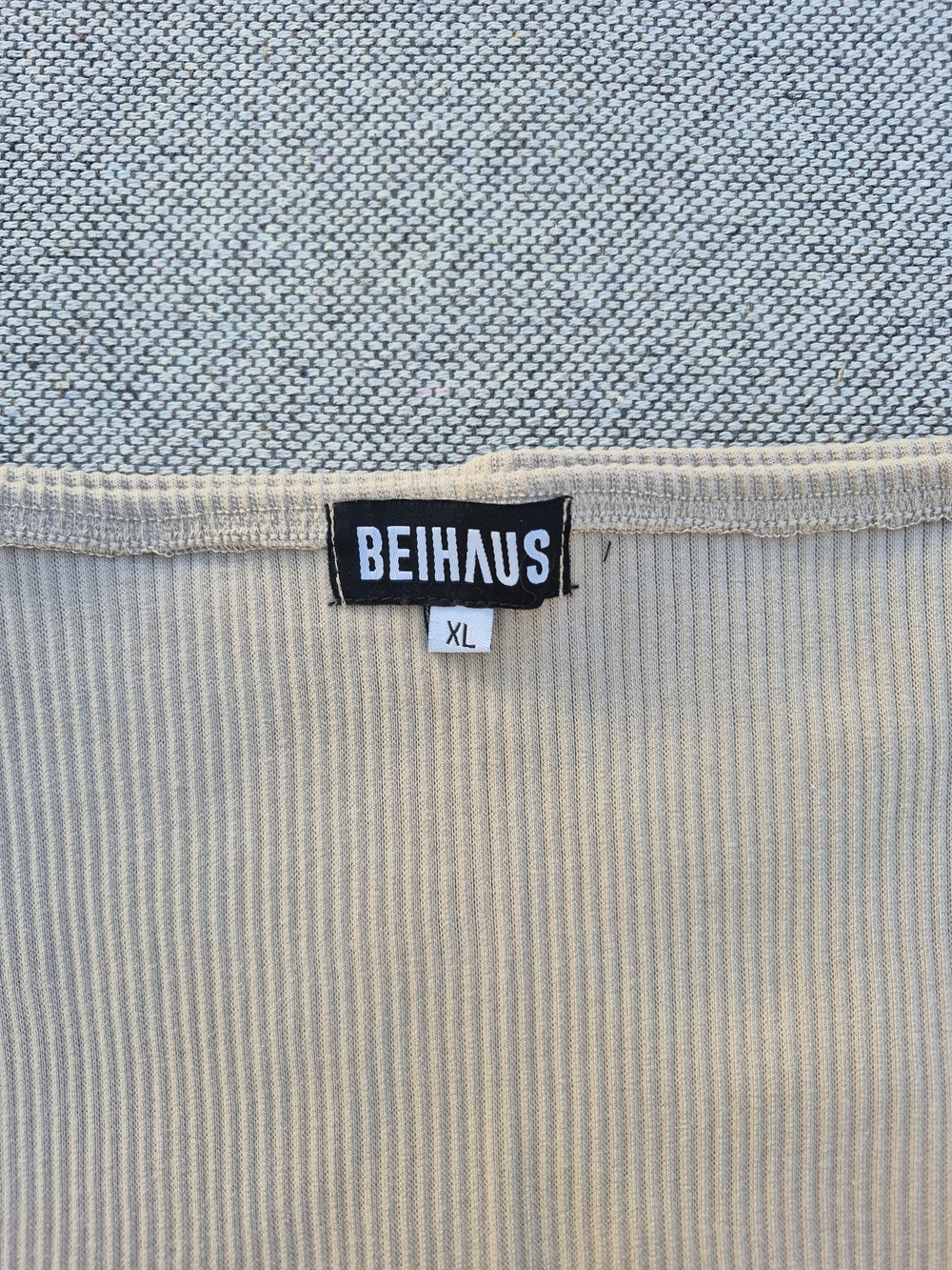 BEIHAUS Ribbed 2 Piece Skirt Set Beige - Picture 5 of 12
